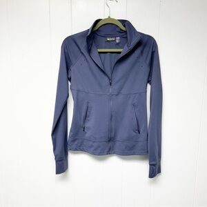 Zella Blue Utility Jacket with High Collar and Athletic Fit Medium